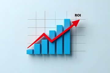 Increasing Return on Investment Chart with Upward Trending Arrow
