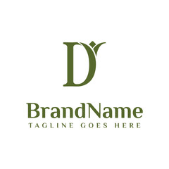 Letter D Nature Logo, symbolizing growth, harmony, and sustainability