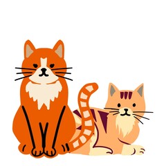 Illustration of seamless pattern background of cartoon cat, fabric pattern, paper pattern, wallpaper pattern.