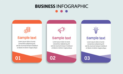 Modern business infographic template with 3 options or steps	
