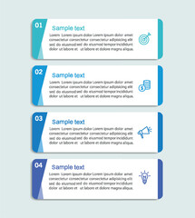 Business infographic design template with 4 options, steps or processes. Can be used for workflow layout, diagram, annual report, web design	
