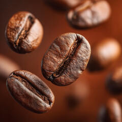 close-up of roasted coffee beans