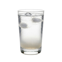 Glass of water with ice cubes isolated on transparent background