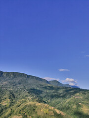 Beautiful landscape of mountainous environment with agronomic crops