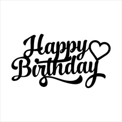 Elegant happy birthday typography with stylish calligraphy, perfect for greeting cards, social media posts, and event invitations, capturing a festive and celebratory feel