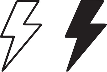 thunderbolt icon. simple electrical energy power sign. lightning bolt symbol. vector illustration