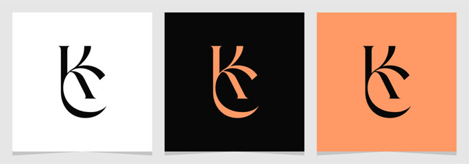 KC Initial Monogram Logo Vector , Letter Logo for Brand Company