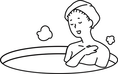 歌を歌う入浴中の女性