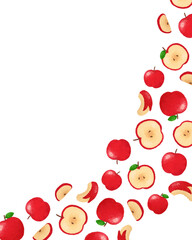 りんご 水彩手描きイラスト 上品なフルーツフレーム