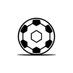 Obraz premium Classic black and white soccer ball icon with geometric pattern for sports and game designs