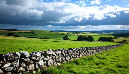 Rolling hills and stone wall (2)