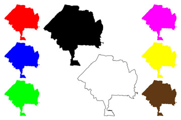 Neyagawa city (Japan, Nihon-koku or Nippon-koku, Kansai region) map vector illustration, scribble sketch Neyagawa-shi map