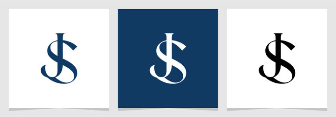 JS Initial Logo Monogram Vector Illustration , Letter Logo Element for Brand Company or Identity , Initial Letter Graphic Designs