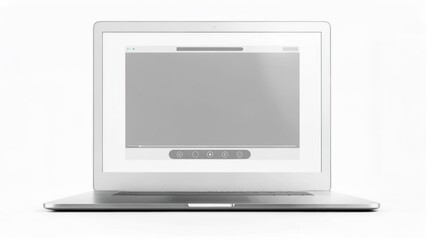 Modern laptop with blank screen