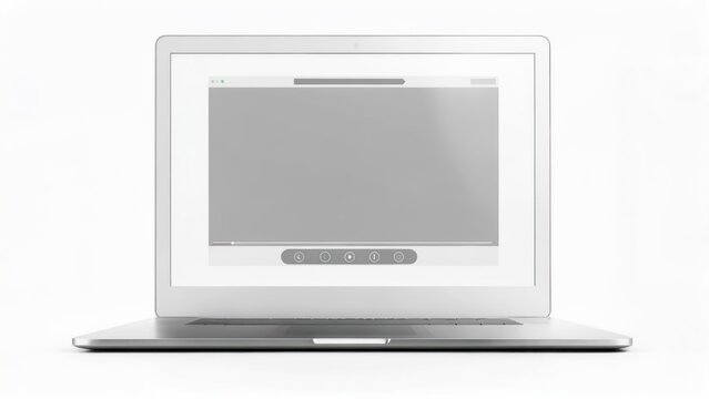 Modern laptop with blank screen