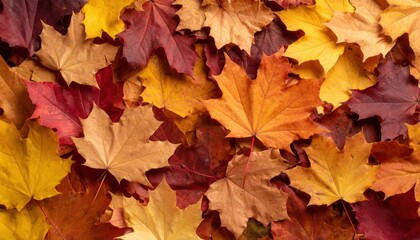 Fototapeta premium Colorful Autumn Leaves On Ground