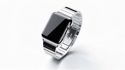 Modern smart watch on white background