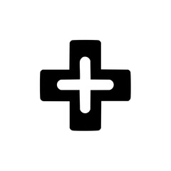 Obraz premium Bold abstract plus symbol geometric shape black and white graphic design element