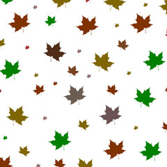 Fototapeta premium Autumn falling leaves background isolated on transparent background