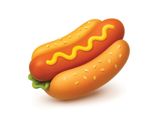Hot Dog 3d vector Icon