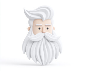 Obraz premium Head of an old man with white beard