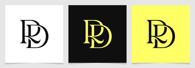RD Initial Logo Abstract Vector Illustration , Letter Logo Element for Brand Company or Identity , Initial Letter Graphic Designs