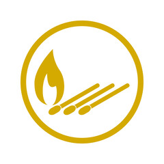 Match simple with fire icon isolated on transparent background