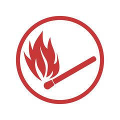 Match simple with fire icon isolated on transparent background