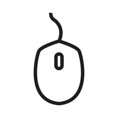 Computer mouse icon, clean outline vector suitable for tech or UI designs.