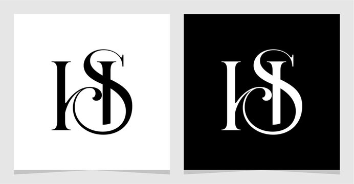 HS Initial Logo Monogram Vector Illustration , Letter Logo Element for Brand Company or Identity