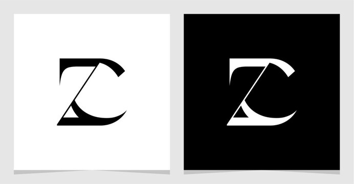 ZC Initial Logo Monogram Vector Illustration , Letter Logo Element for Brand Company or Identity , Initial Letter Graphic Designs Vector EPS