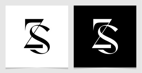 ZS Initial Logo Monogram Vector Illustration , Letter Logo Element for Brand Company or Identity , Initial Letter Graphic Designs Vector EPS