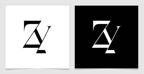 ZY Initial Logo Monogram Vector Illustration , Letter Logo Element for Brand Company or Identity , Initial Letter Graphic Designs Vector EPS