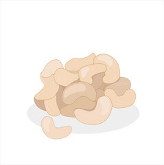 Cashew seeds.Cashew nuts pile with name text beige natural organic nutrition vegetarian food snack