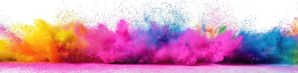 Obraz premium Colorful powder explosion on a white background (4)