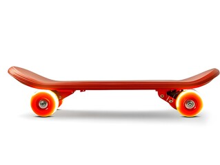 Modern Electric Skateboard with Vibrant Orange Wheels for Youth Culture - Ultimate Extreme Sports Equipment for Urban Skate Park Adventures