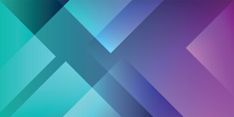 Fototapeta premium Vibrant Abstract Geometric Background With Gradient X-Shaped Layers In Cyan, Blue, And Purple, Perfect For Modern Design, Technology, And Digital Art Projects.