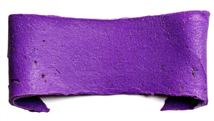 Purple banner, textured, curled edges