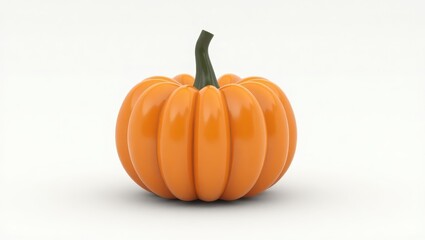 Obraz premium Single, bright orange pumpkin on white background.