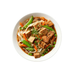 Fototapeta premium Delicious Tofu and Vegetable Noodle Bowl - Asian Cuisine