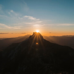 sunset over the desert