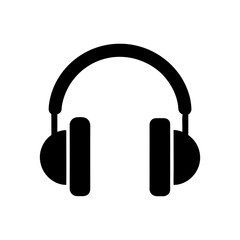 Clean silhouette of headphones icon for modern music or sound related designs
