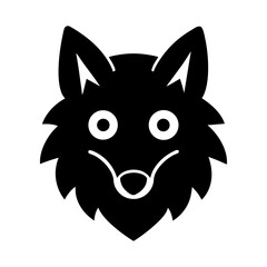 Clean wolf head silhouette on white background ideal for wildlife or sports logos