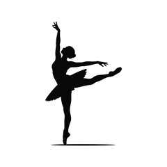 Elegant silhouette of a ballerina in a graceful pose
