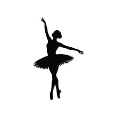 Obraz premium Elegant silhouette of a ballerina in a tutu