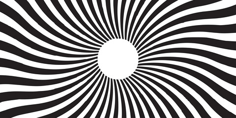 Abstract optical illusion twisted background vector design. Geometric abstract blue cartoon. Illustration of curved zigzag lines on a white background.  Swirling radial pattern. 