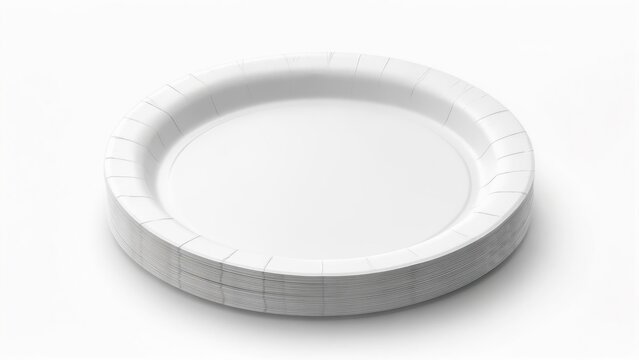 Plain white disposable plate