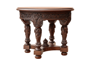 Ornate, carved wooden side table