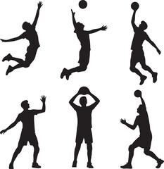 Volleyball Player Silhouette Set