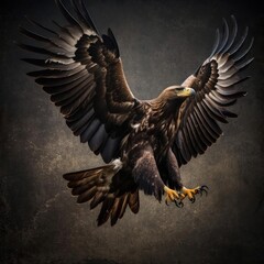 Powerful eagle in flight
